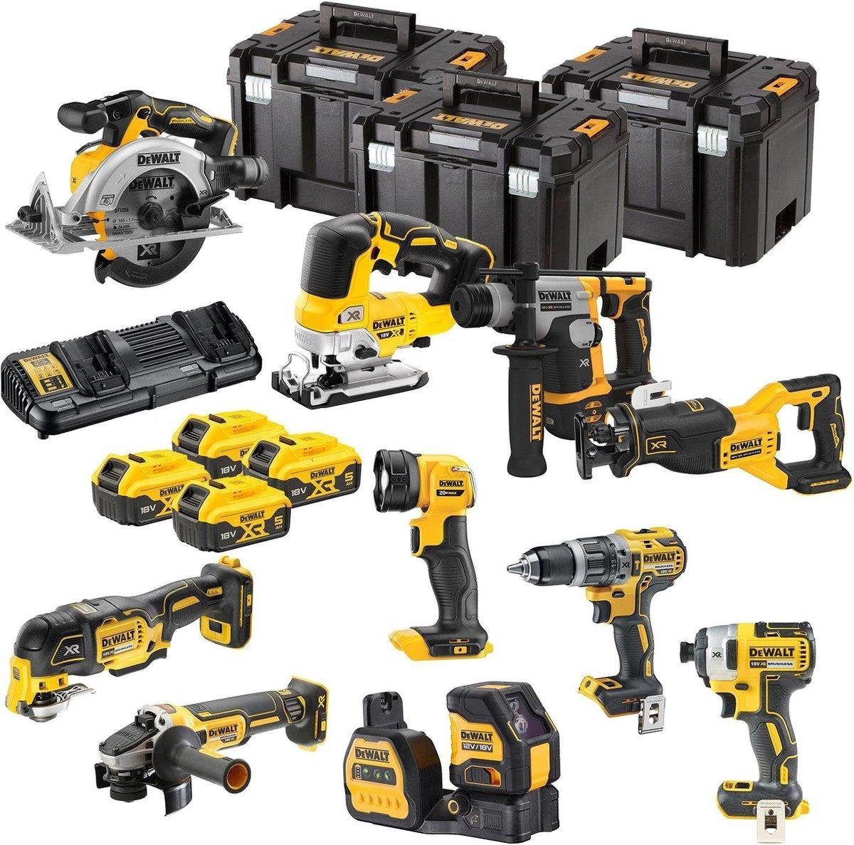 DeWalt DCK1012P4T Accu Combiset 10-delig 18V 5.0Ah in TSTAK