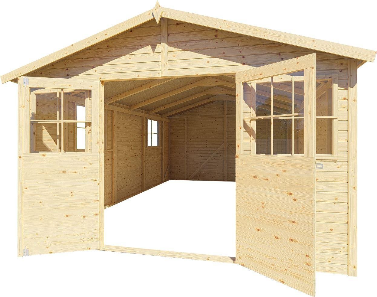 Tuinhuis met veel bergruimte Freital 02 onbehandeld 3,5 x 3,5 meter