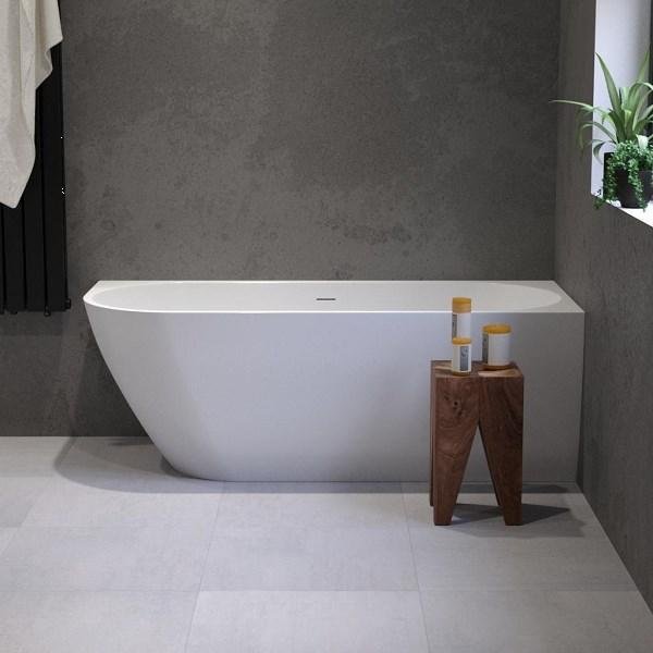 Bad hoekbad / back-to-wall 170x75x60cm MAT wit MQ1070 Alesso Corner