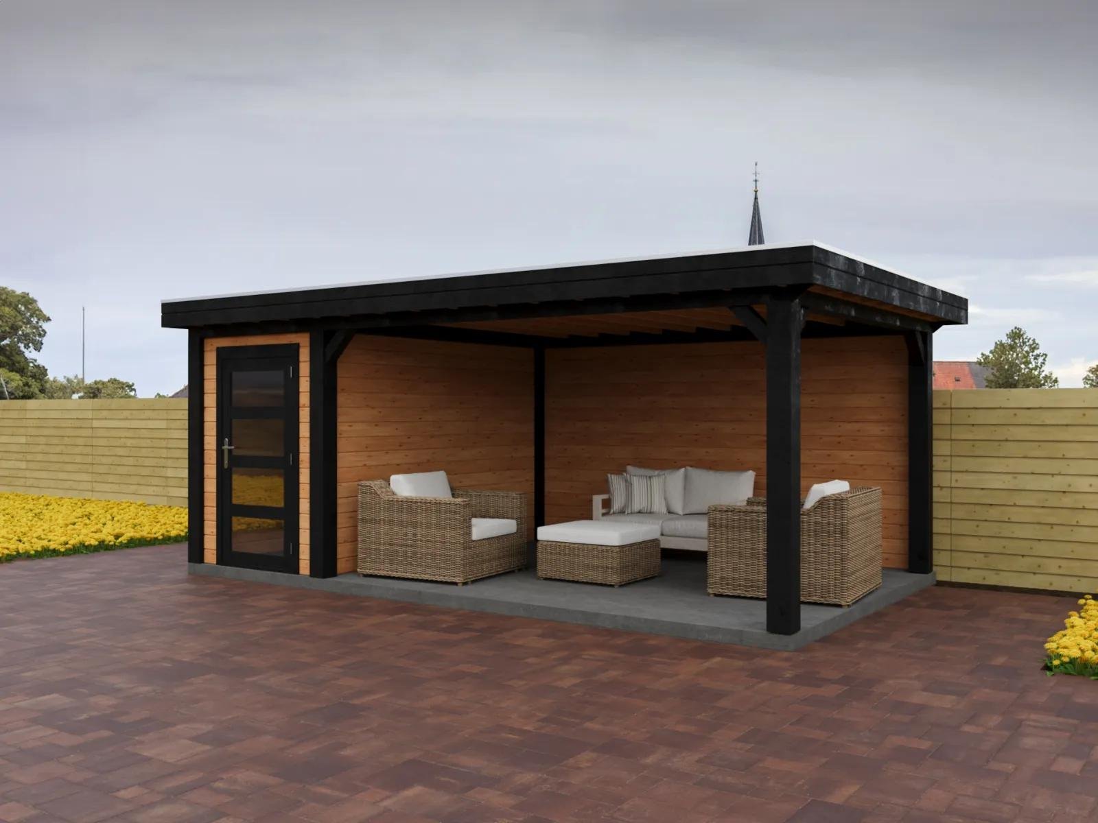 Fonteyn | Tuinhuis Jasmijn met Overkapping 550 x 300 Exclusief