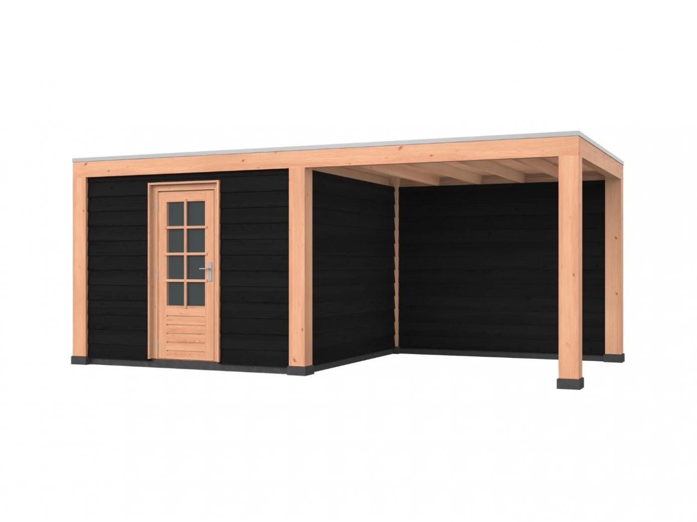 Douglas plat dak met schuur 600x300cm Ameland | Outdoor Gigant