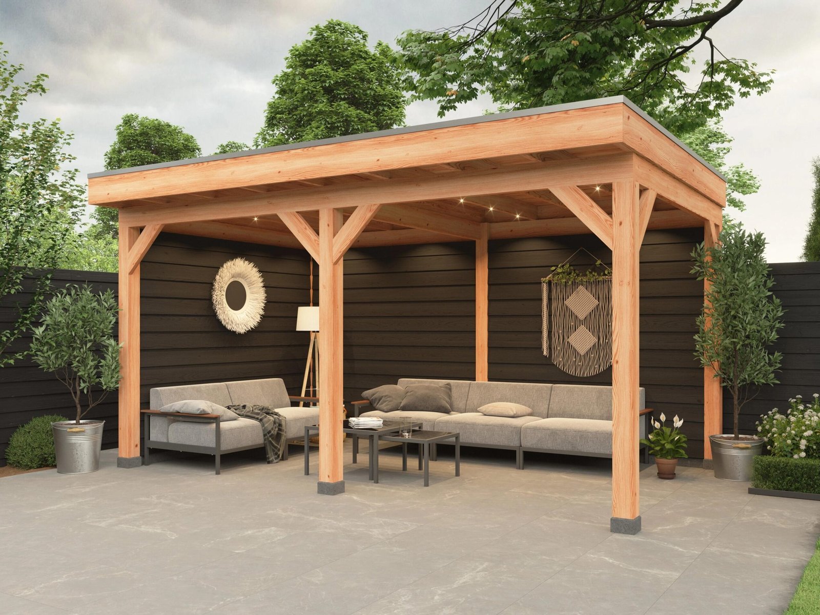 Overkapping Smooth Serie 4 Douglas 500 x 300 cm - fijnbezaagd